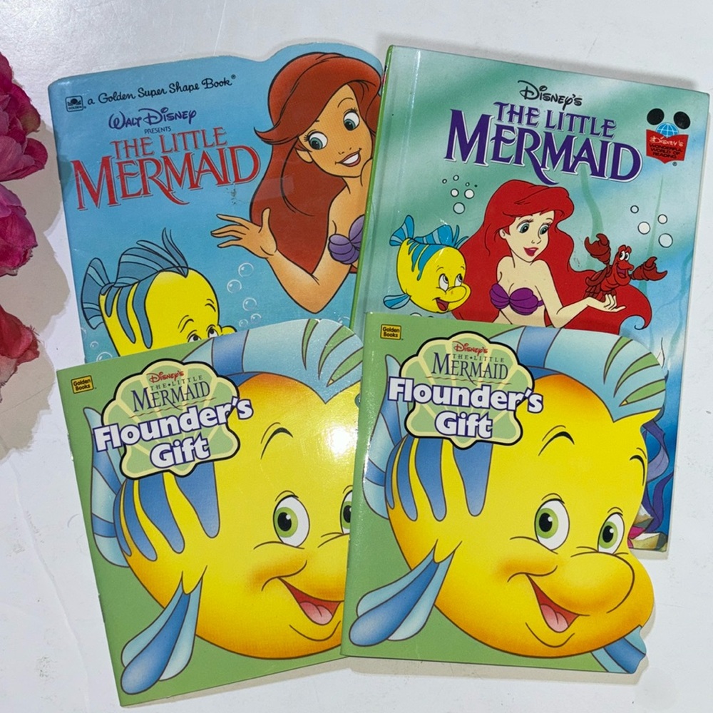 THE LITTLE MERMAID BOOK COLLECTION VINTAGE 90s Disney Flounders Gift